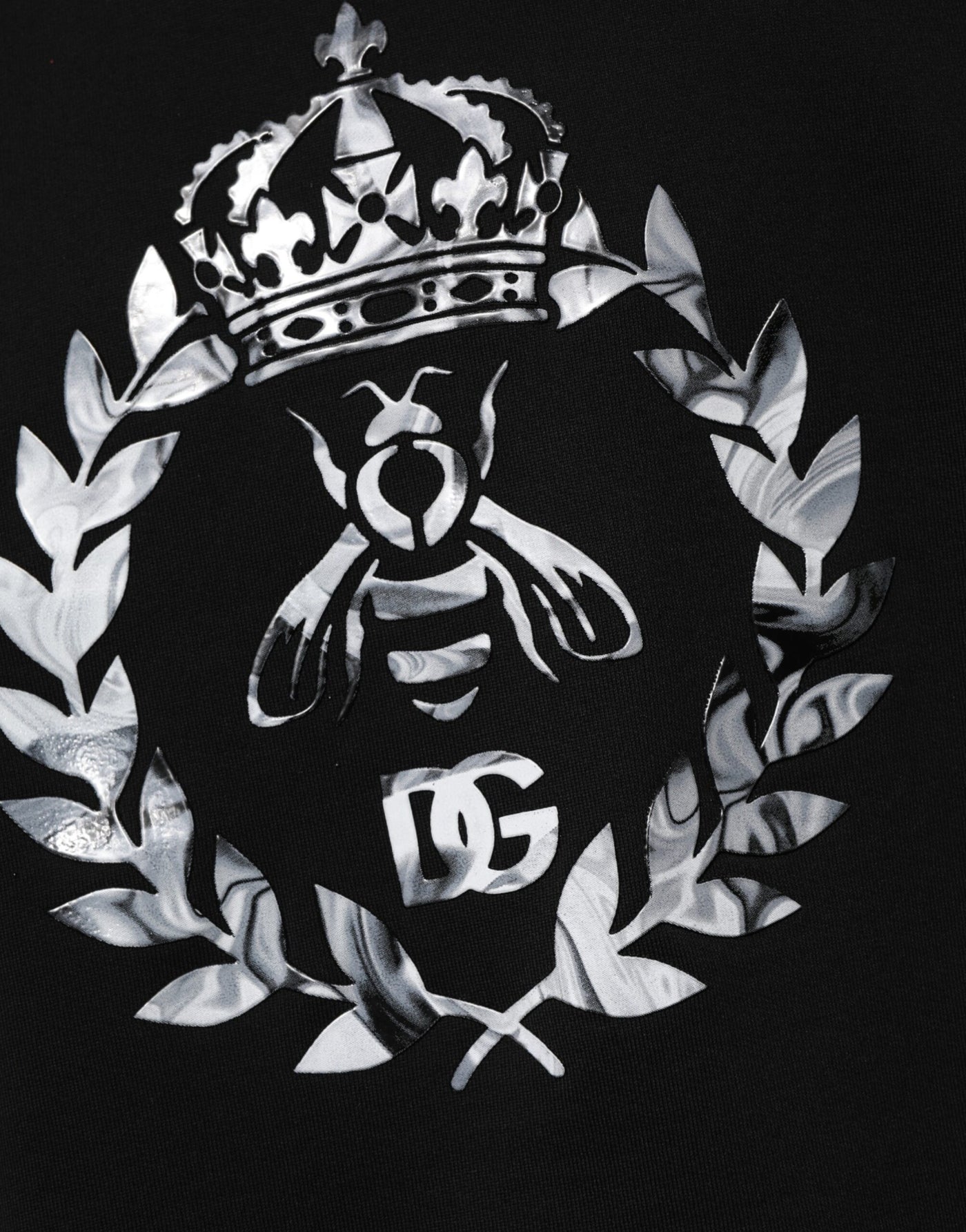Sweat-shirt ras du cou en coton noir Dolce &amp; Gabbana avec logo DG