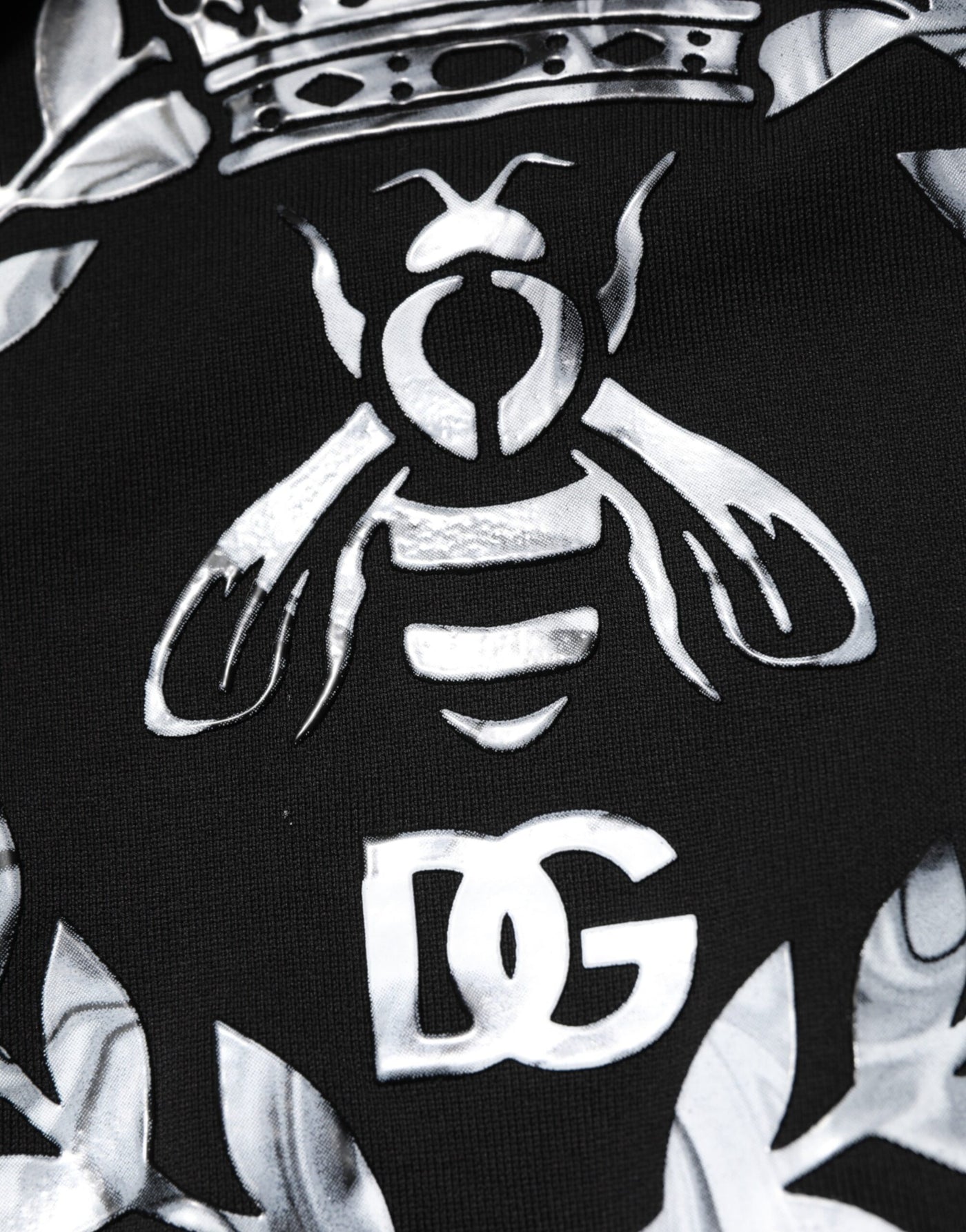 Sweat-shirt ras du cou en coton noir Dolce &amp; Gabbana avec logo DG