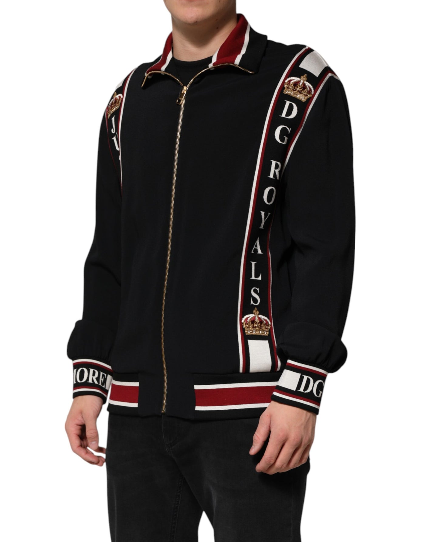 Sweat-shirt zippé noir Dolce &amp; Gabbana DG King