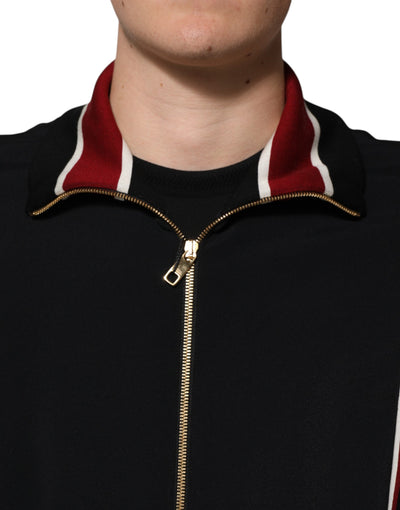 Sweat-shirt zippé noir Dolce &amp; Gabbana DG King