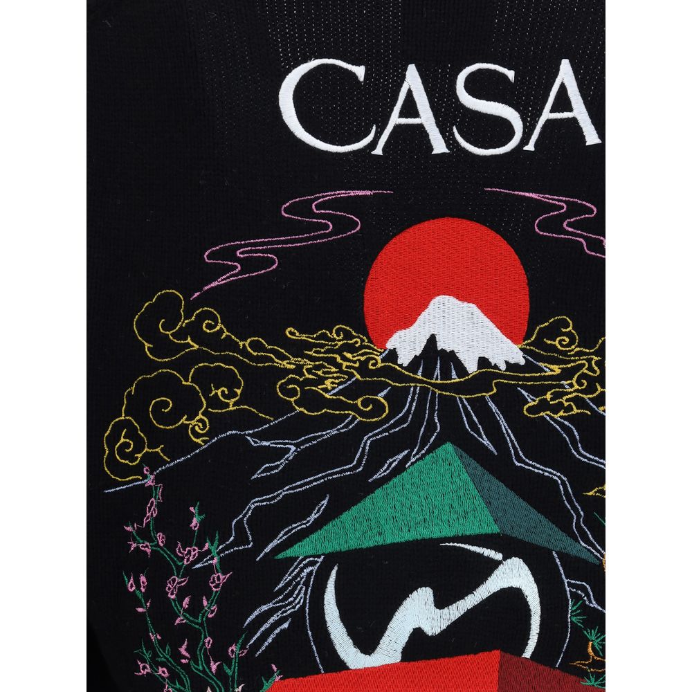 Casablanca Merinowol geborduurd vest
