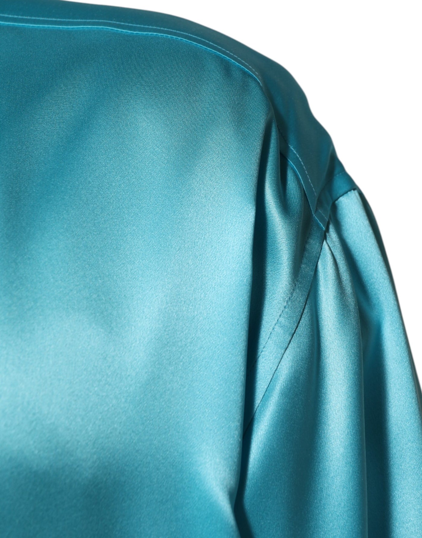 Pull cache-cœur à manches longues en soie bleu aqua Dolce &amp; Gabbana