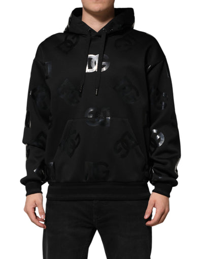 Sweat à capuche noir à logo DG Dolce &amp; Gabbana imprimé métallisé
