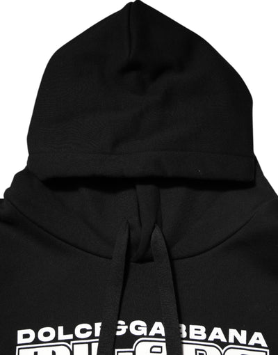 Sweat à capuche en coton noir Dolce &amp; Gabbana avec logo DG Milano imprimé