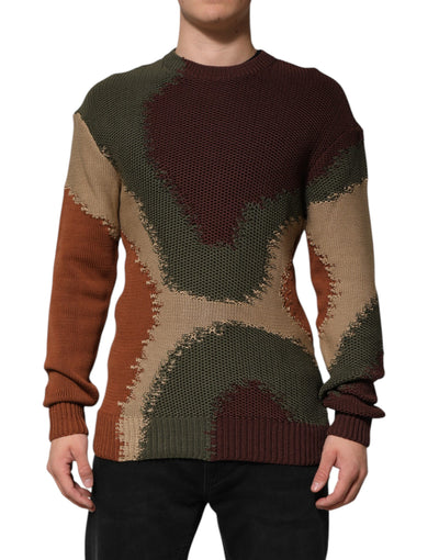 Pull-over Dolce &amp; Gabbana en coton multicolore abstrait pour homme