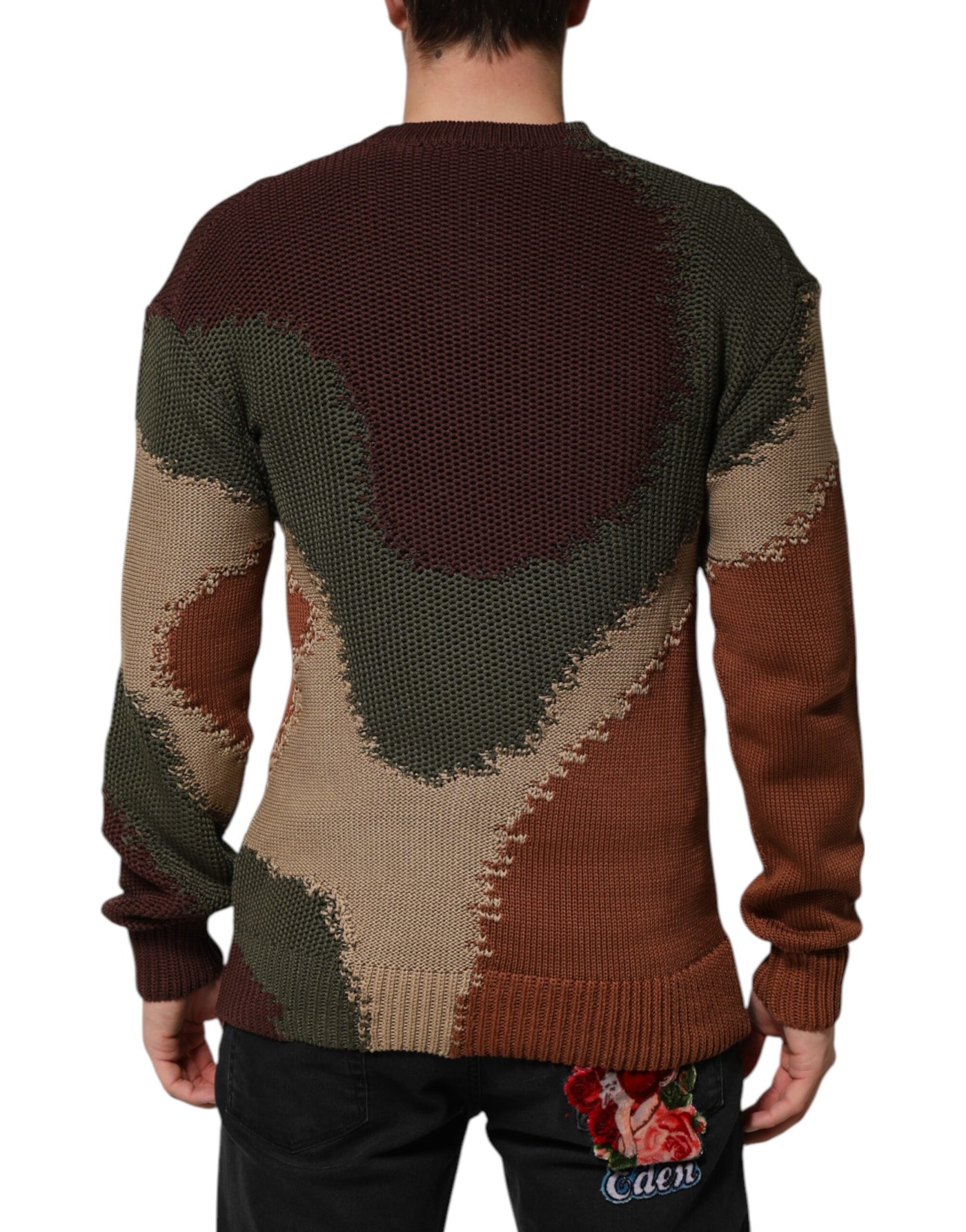 Pull-over Dolce &amp; Gabbana en coton multicolore abstrait pour homme