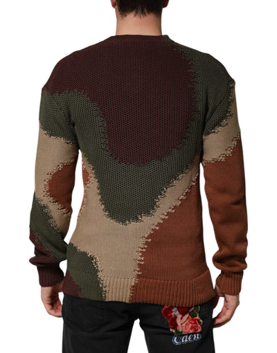 Pull-over Dolce &amp; Gabbana en coton multicolore abstrait pour homme