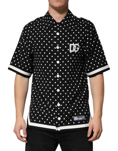 Polo à manches courtes et col à pois noirs Dolce &amp; Gabbana