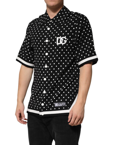 Polo à manches courtes et col à pois noirs Dolce &amp; Gabbana