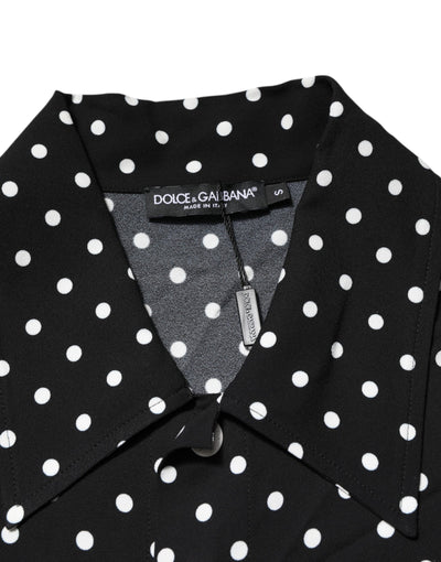 Polo à manches courtes et col à pois noirs Dolce &amp; Gabbana
