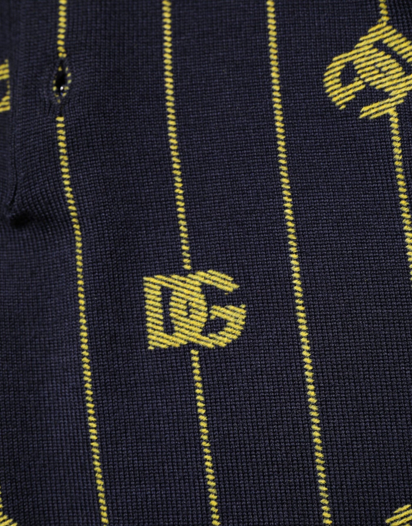 T-shirt polo en maille jacquard à logo noir Dolce &amp; Gabbana