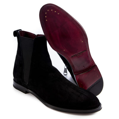 Dolce & Gabbana Black Calfskin Men Ankle Boot