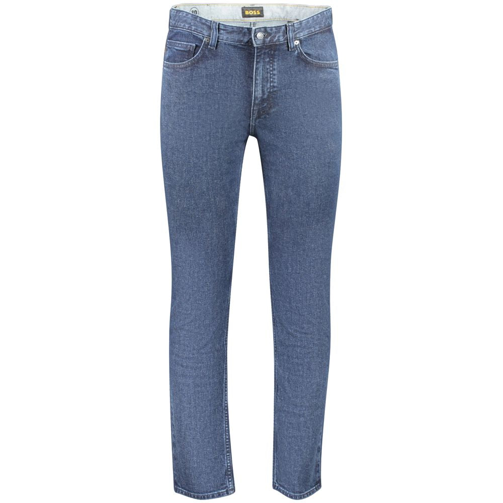 Hugo Boss Blue Cotton Heren Slim Fit Jean