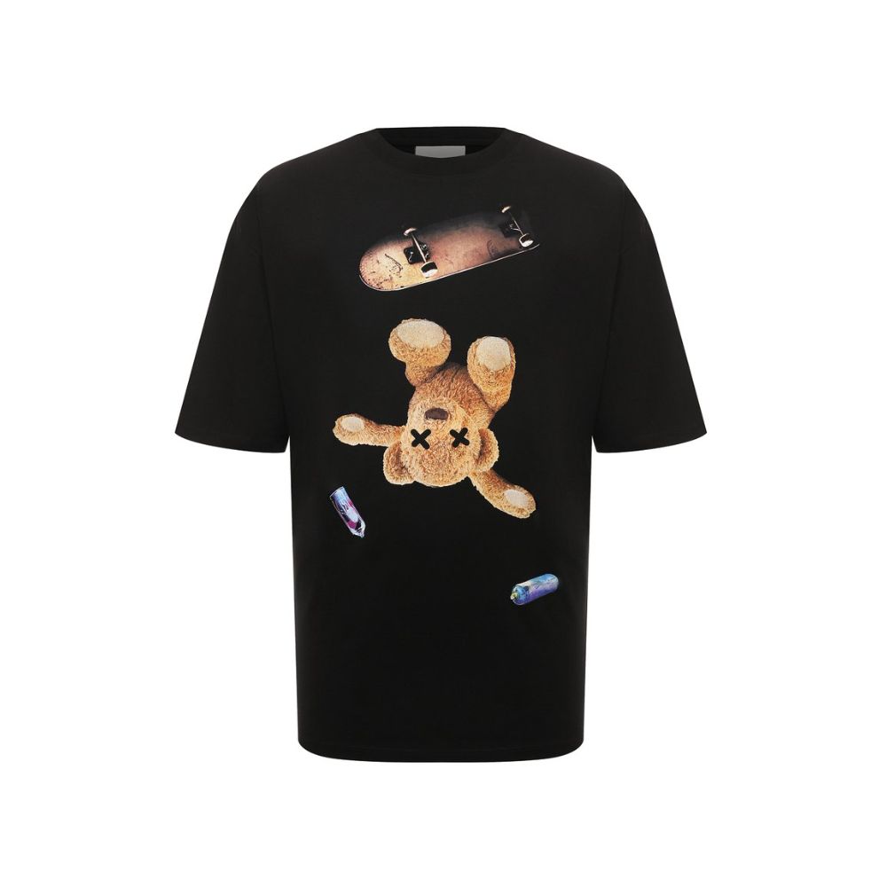 T-shirt en coton noir Diego Venturino