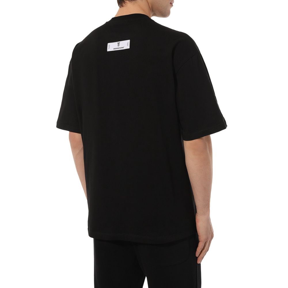 T-shirt en coton noir Diego Venturino