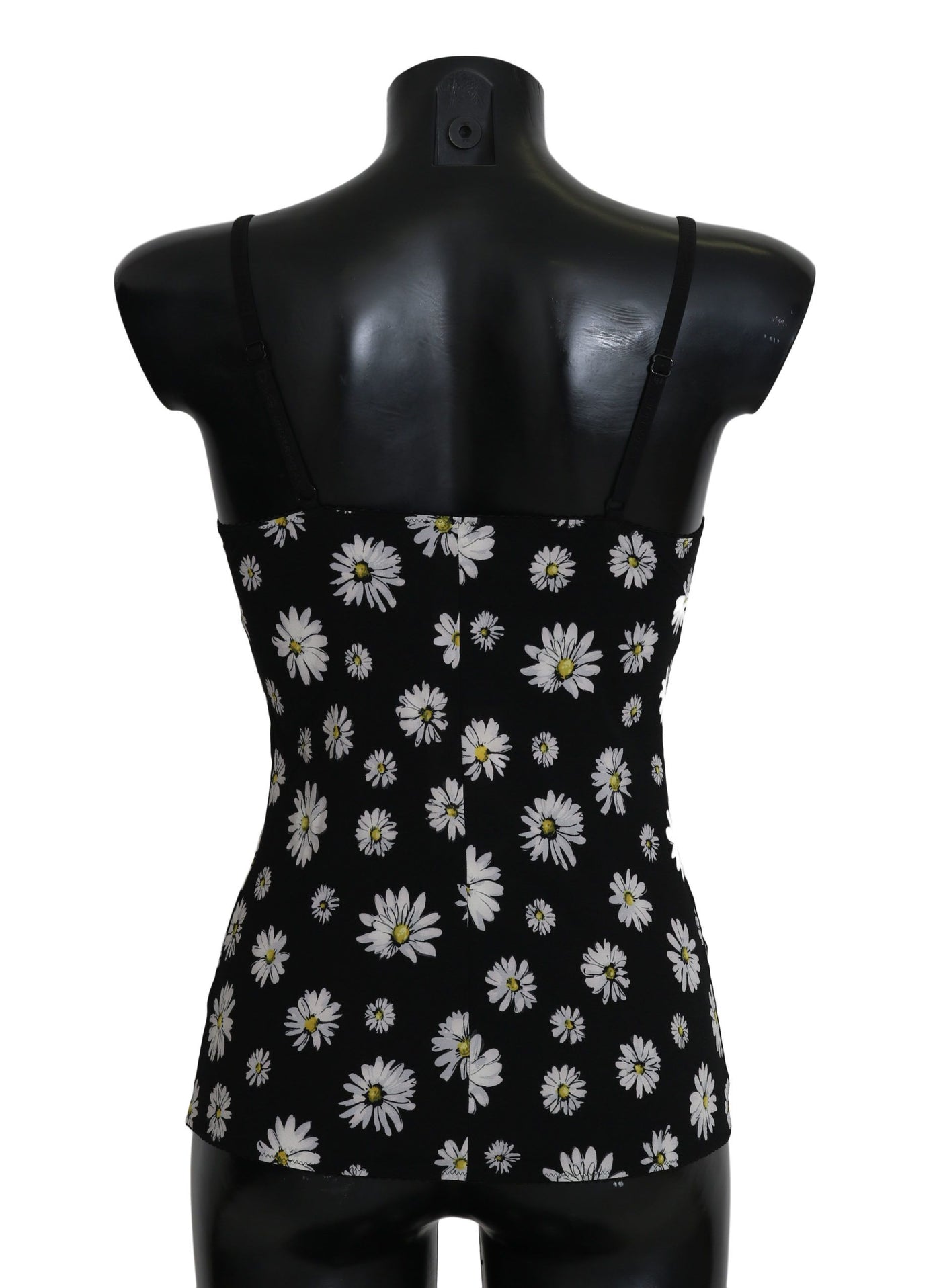 Robe noire à imprimé marguerites Dolce &amp; Gabbana Lingerie Chemisole