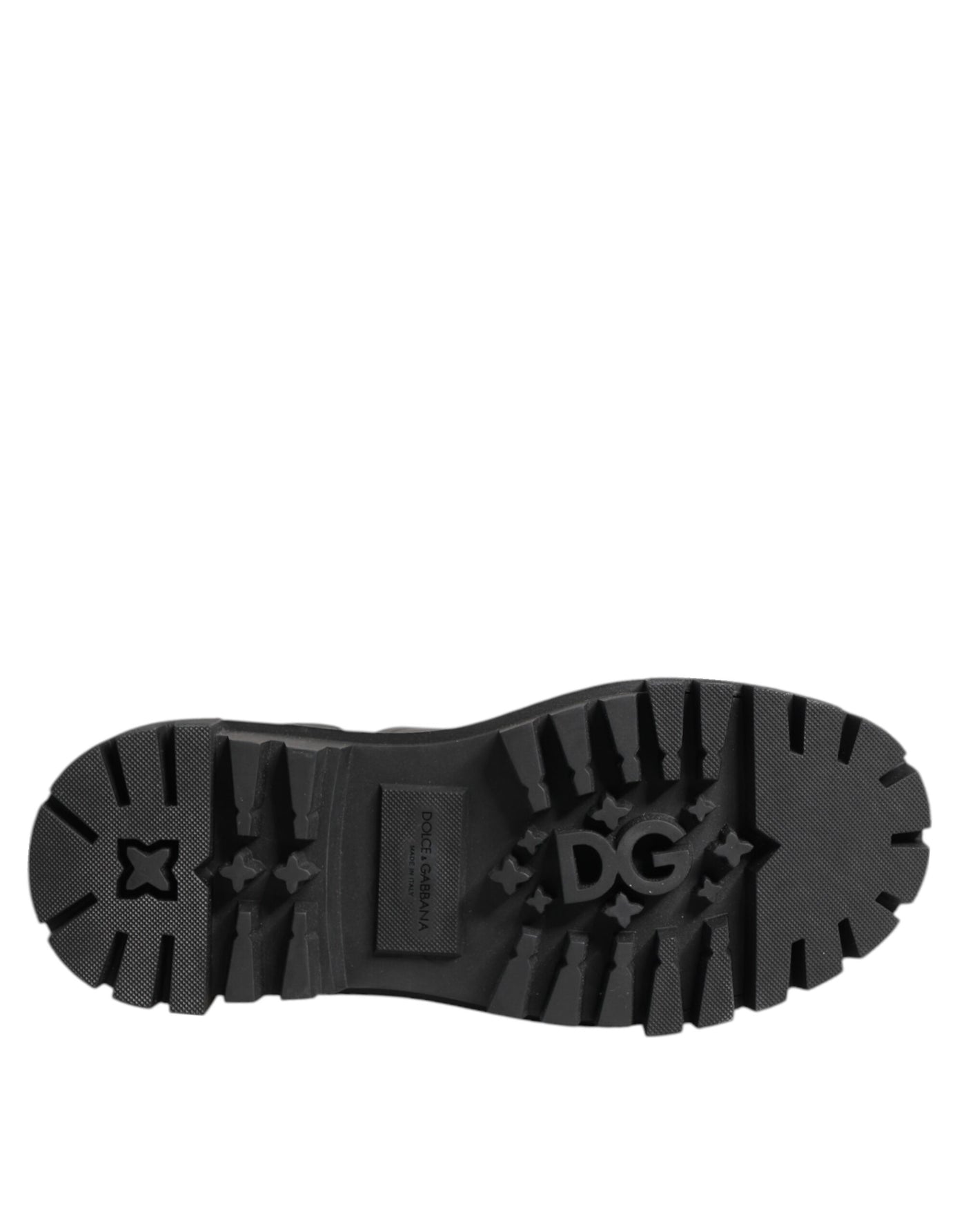 Bottines de combat noires ornées de cristaux Dolce &amp; Gabbana