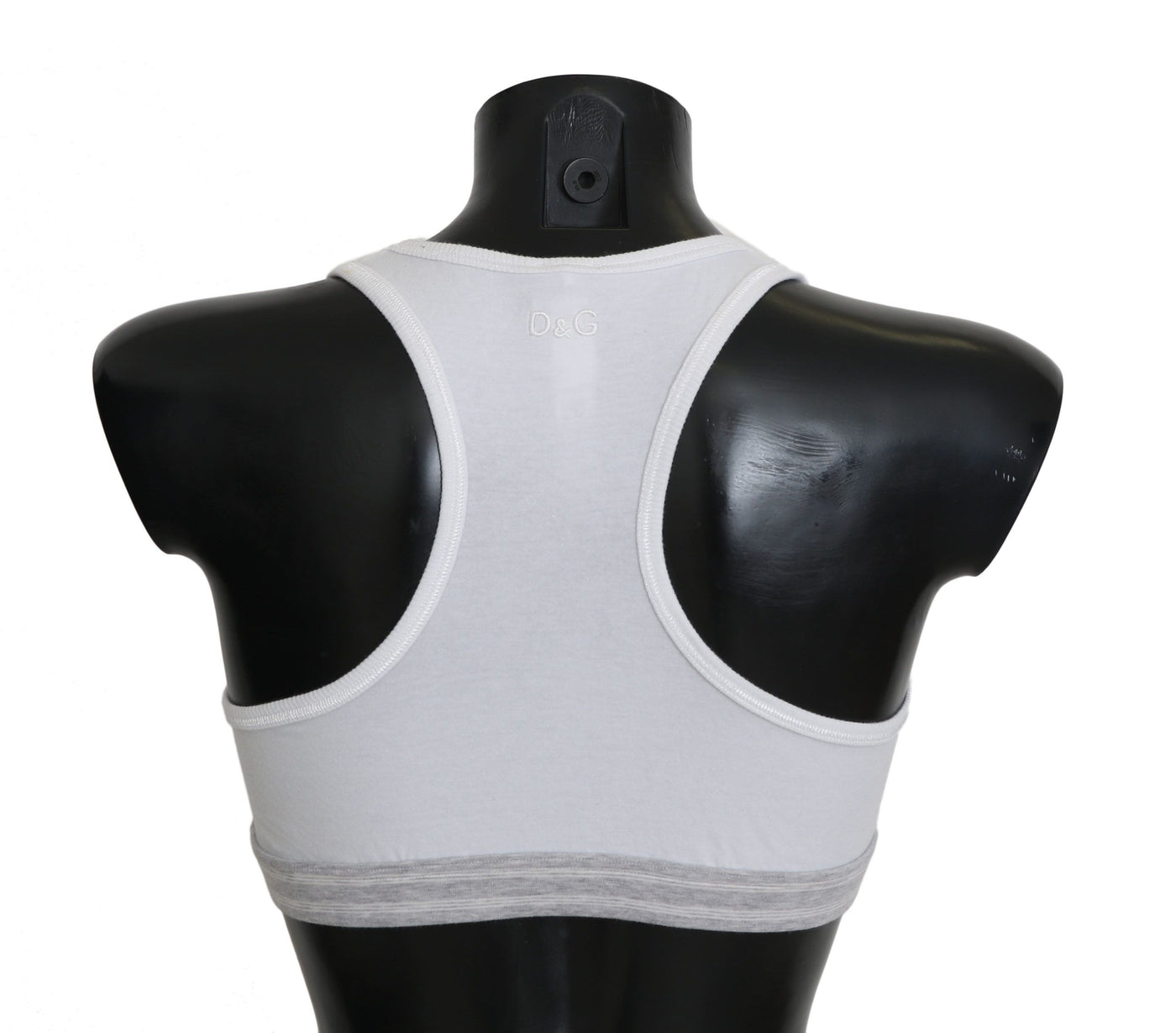 Soutien-gorge de sport extensible en coton blanc Dolce &amp; Gabbana