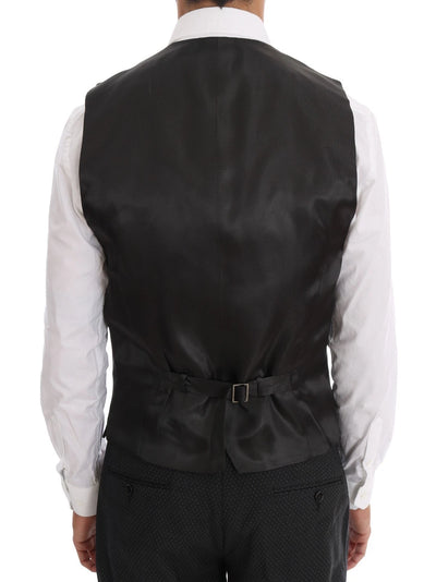 Dolce & Gabbana Gray Patterned Wool 3 Piece Slim Suit