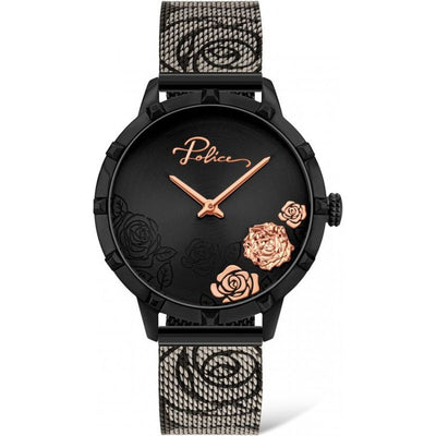 Politie zwart roestvrij stalen horloge