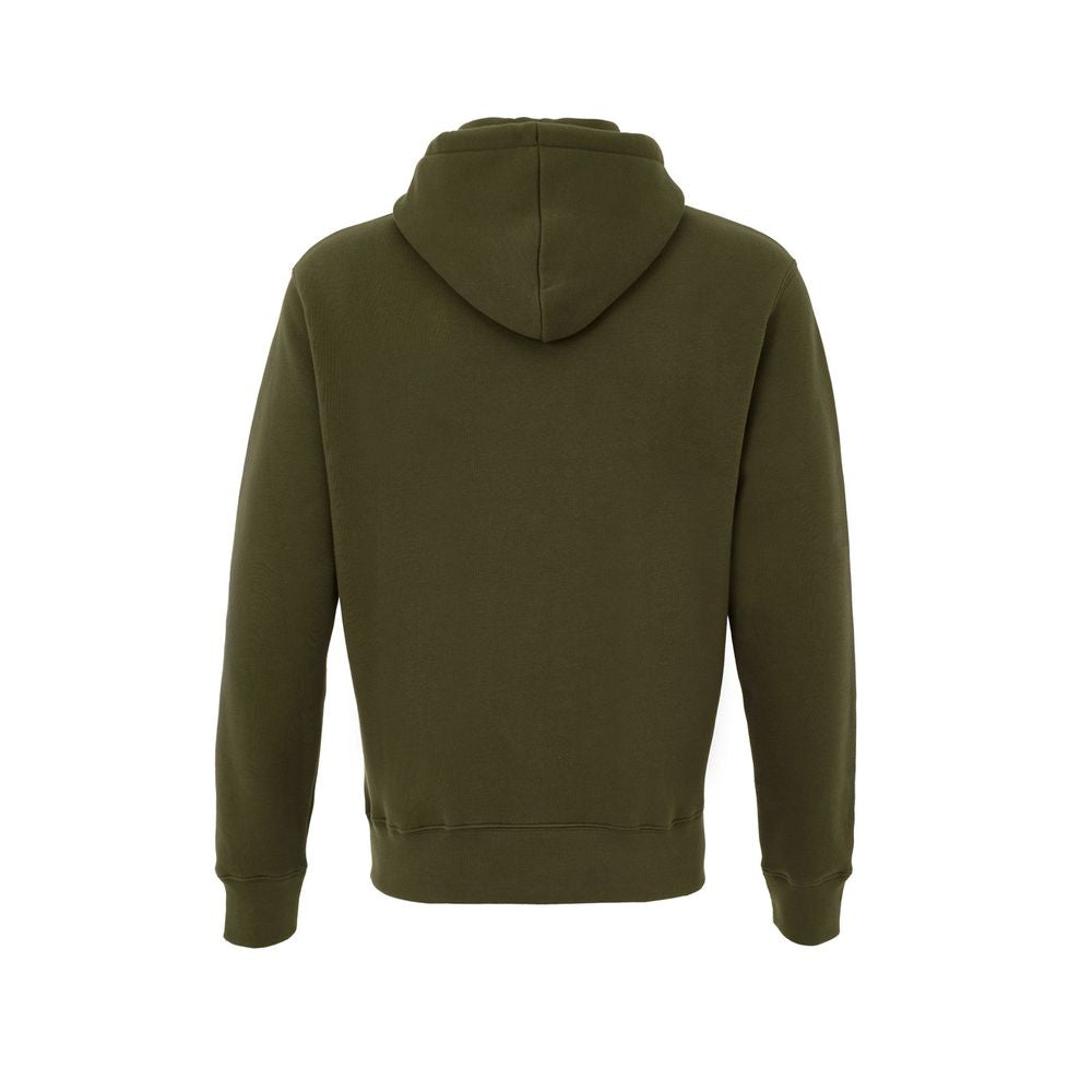 Sweat à capuche en coton vert Maison Kitsuné