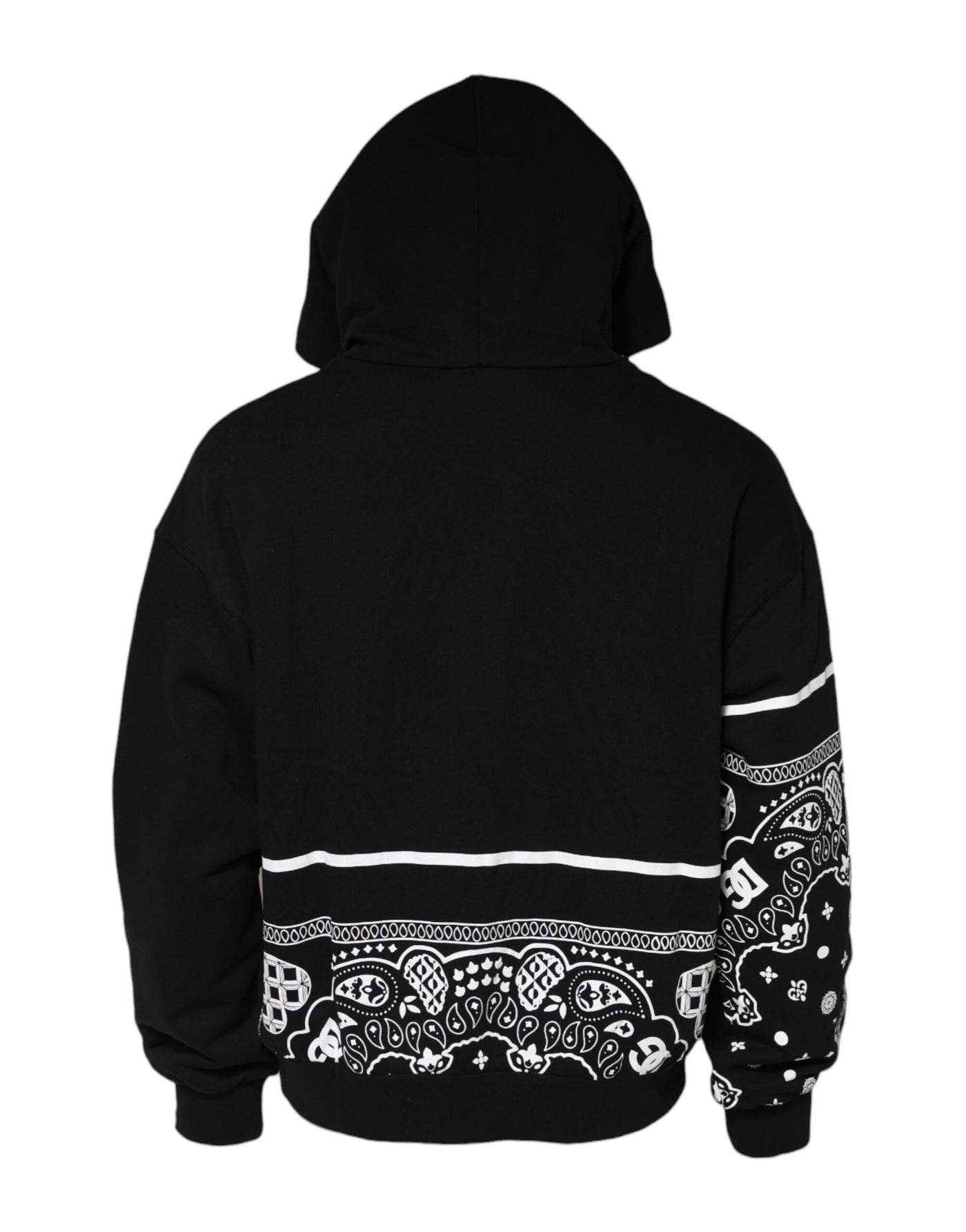 Sweat-shirt à capuche bandana noir Dolce &amp; Gabbana pour homme