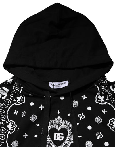 Sweat-shirt à capuche bandana noir Dolce &amp; Gabbana pour homme