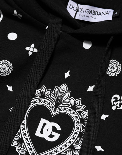 Sweat-shirt à capuche bandana noir Dolce &amp; Gabbana pour homme