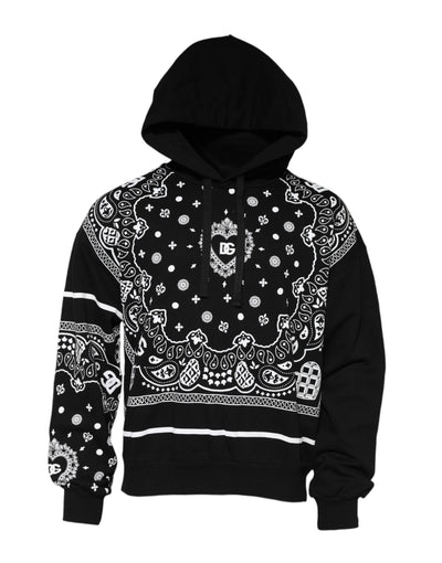 Sweat-shirt à capuche bandana noir Dolce &amp; Gabbana pour homme
