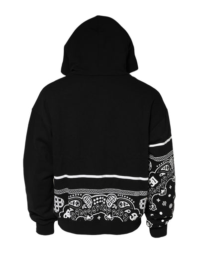 Sweat-shirt à capuche bandana noir Dolce &amp; Gabbana pour homme