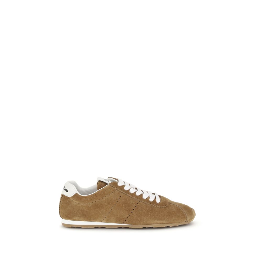 Baskets Miu Miu en daim à plumes