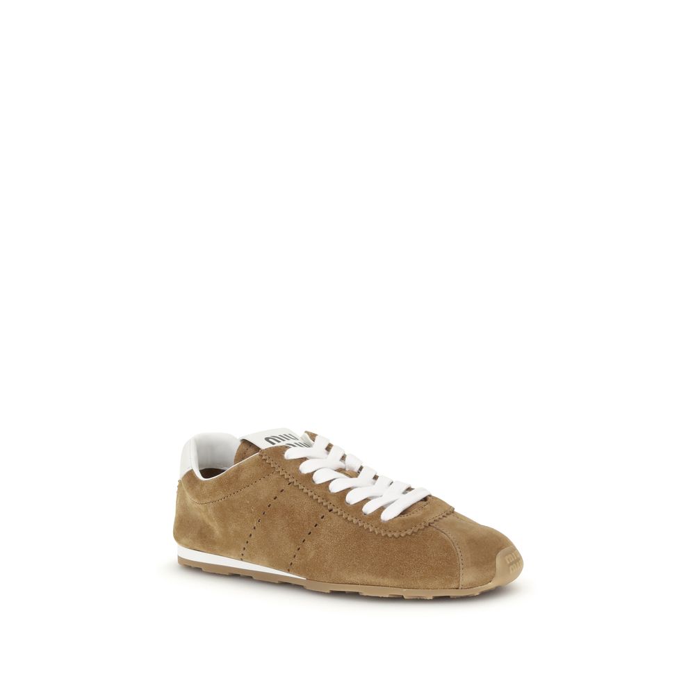 Baskets Miu Miu en daim à plumes