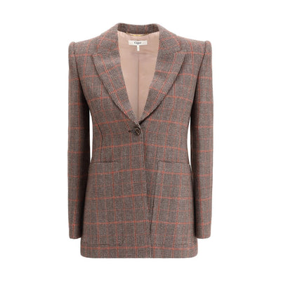 Blazer à carreaux en laine Chloé