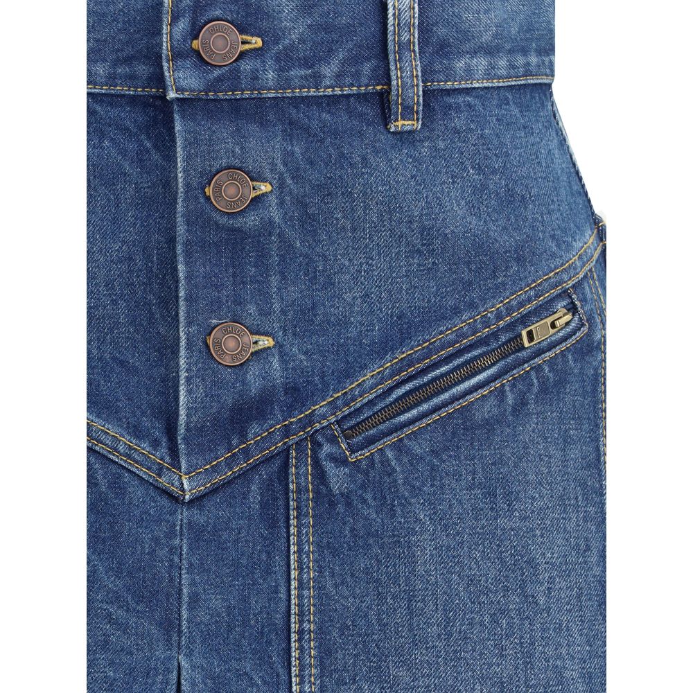 Chloé Denim midi-rok