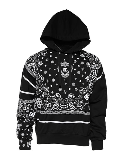 Sweat-shirt à capuche bandana noir Dolce &amp; Gabbana pour homme