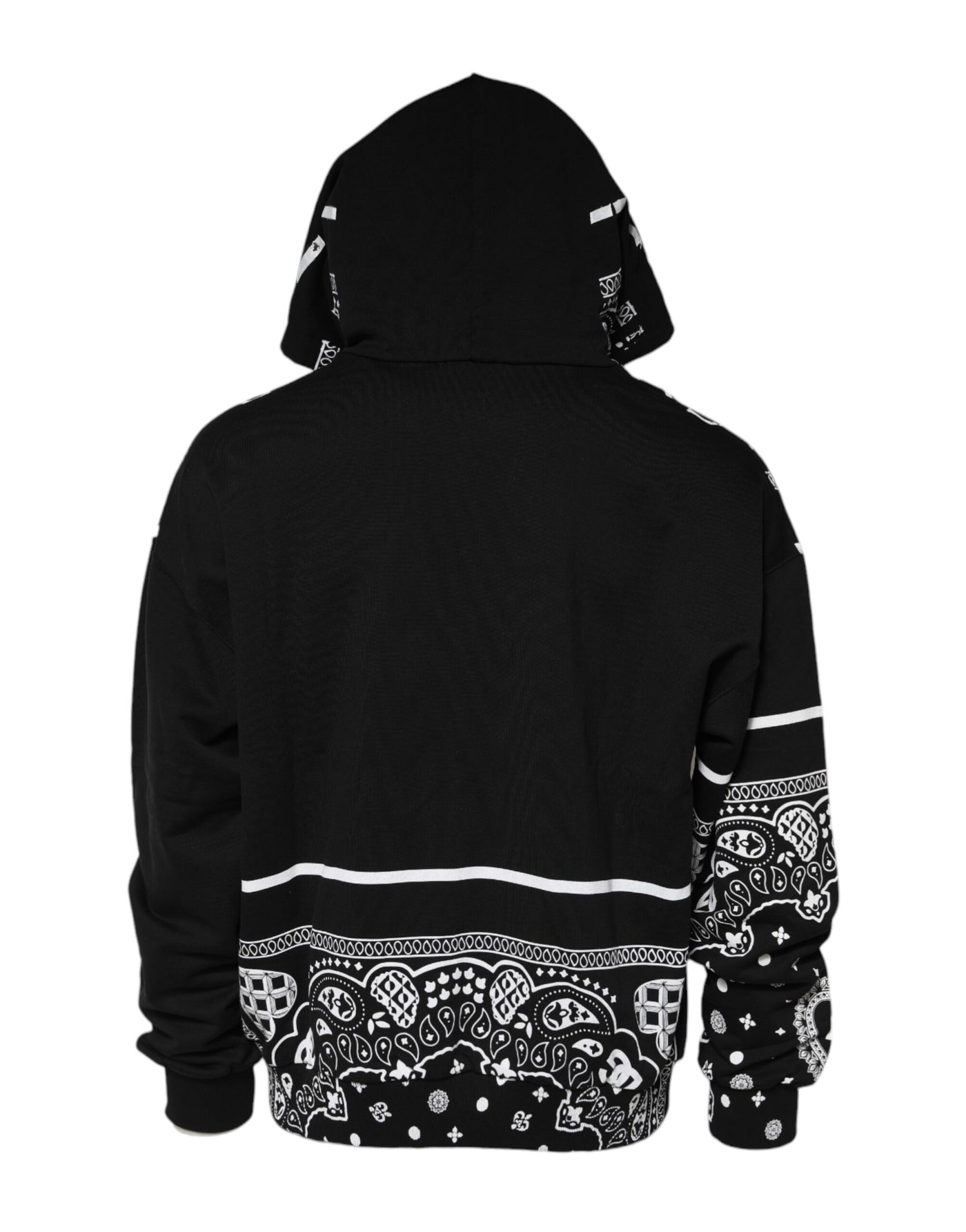 Sweat-shirt à capuche bandana noir Dolce &amp; Gabbana pour homme