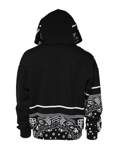 Sweat-shirt à capuche bandana noir Dolce &amp; Gabbana pour homme