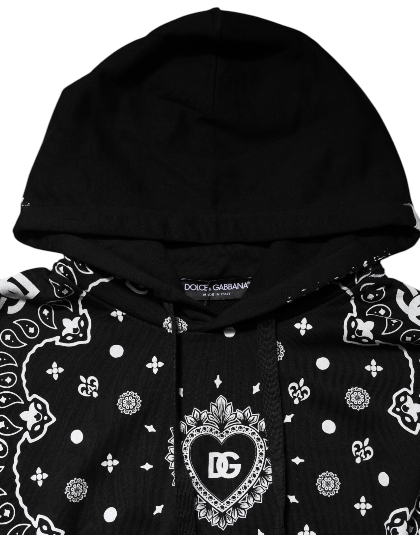 Sweat-shirt à capuche bandana noir Dolce &amp; Gabbana pour homme