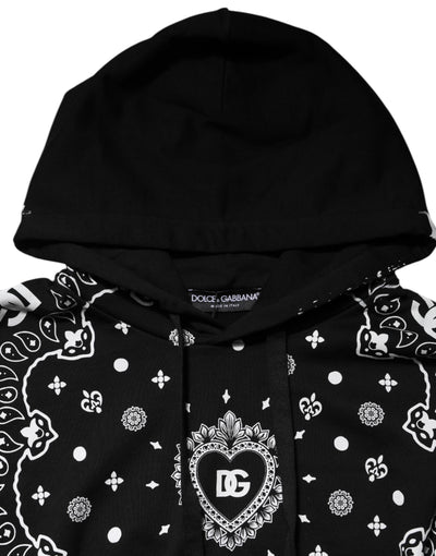 Sweat-shirt à capuche bandana noir Dolce &amp; Gabbana pour homme