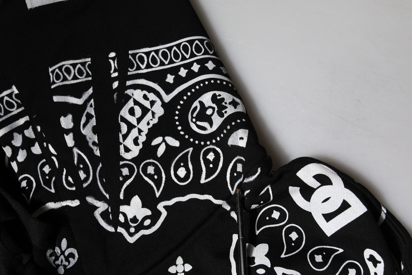 Sweat-shirt à capuche bandana noir Dolce &amp; Gabbana pour homme
