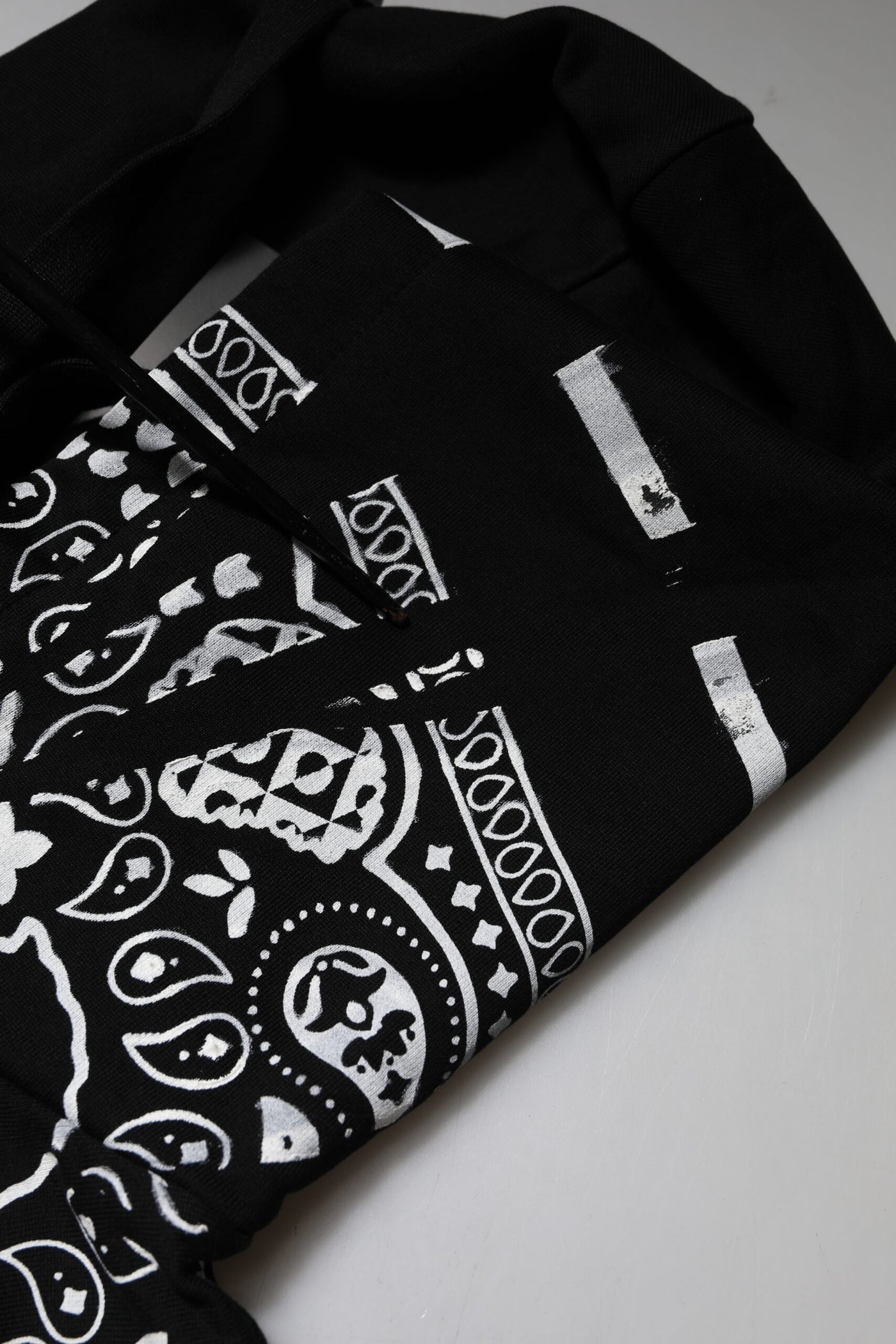 Sweat-shirt à capuche bandana noir Dolce &amp; Gabbana pour homme