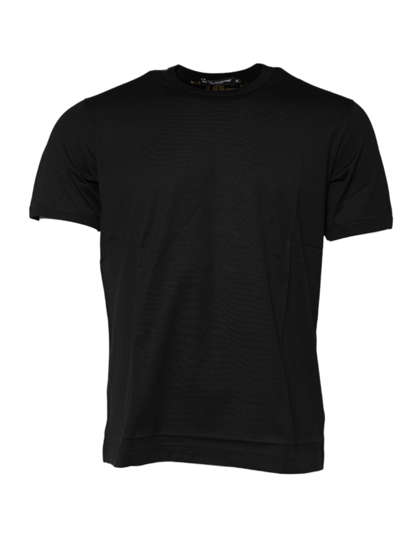 T-shirt ras du cou en coton noir avec logo imprimé Dolce &amp; Gabbana