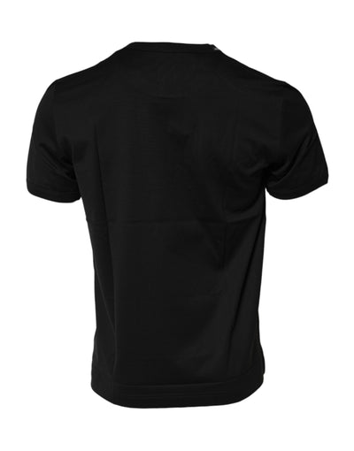 T-shirt ras du cou en coton noir avec logo imprimé Dolce &amp; Gabbana