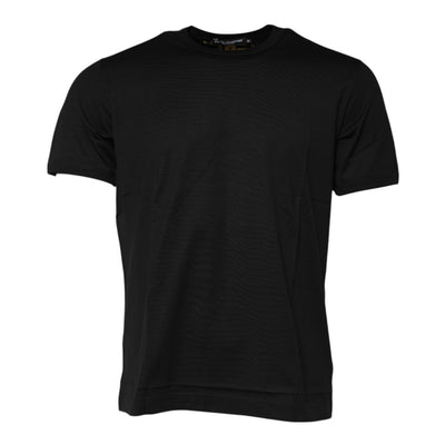 T-shirt ras du cou en coton noir avec logo imprimé Dolce &amp; Gabbana
