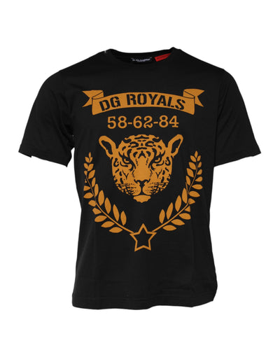 T-shirt ras du cou en coton noir Dolce &amp; Gabbana DG Royals