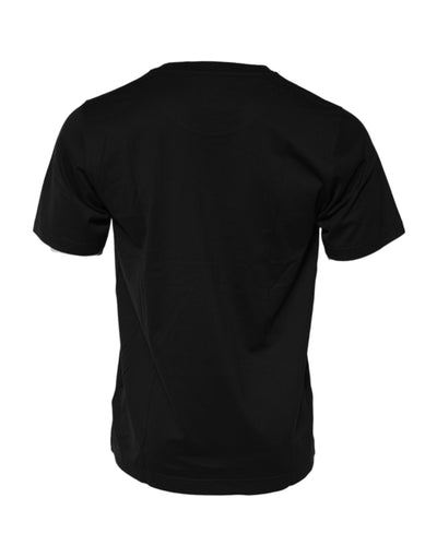 T-shirt ras du cou en coton noir Dolce &amp; Gabbana DG Royals