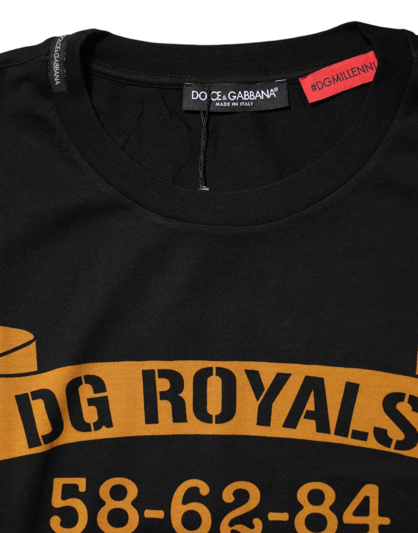 T-shirt ras du cou en coton noir Dolce &amp; Gabbana DG Royals