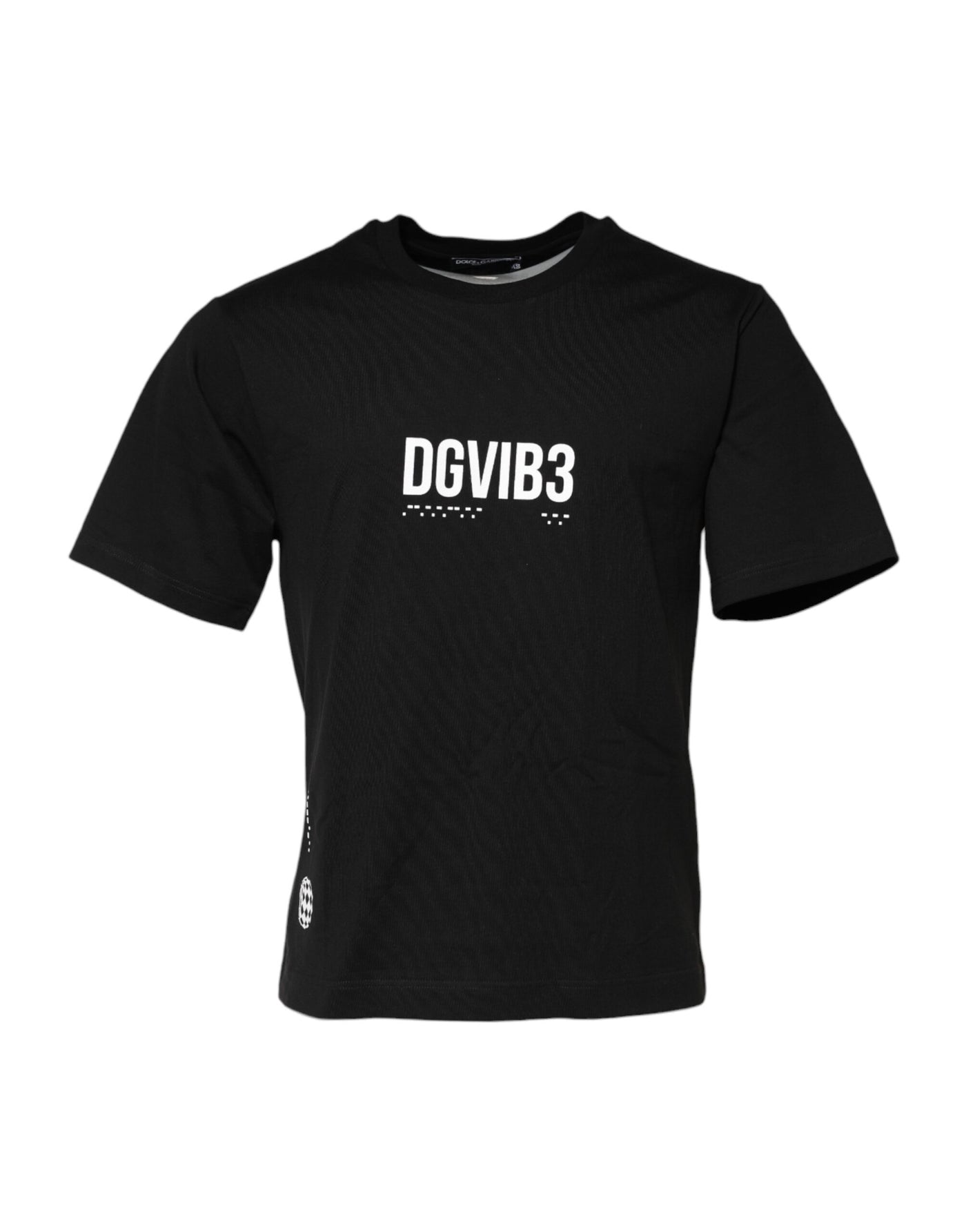 T-shirt ras du cou en coton noir imprimé DG Vib3 Dolce &amp; Gabbana