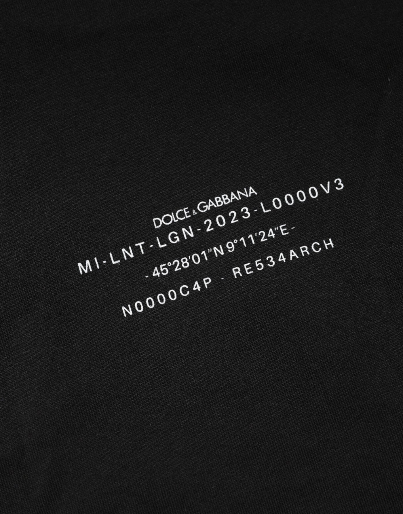 T-shirt ras du cou en coton noir imprimé DG Vib3 Dolce &amp; Gabbana