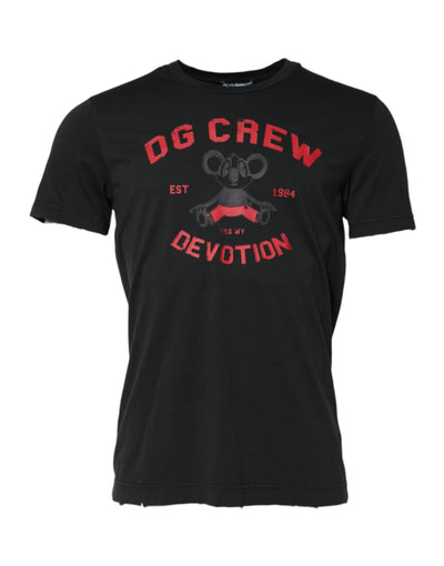 T-shirt ras du cou en coton noir Dolce &amp; Gabbana DG Crew Devotion